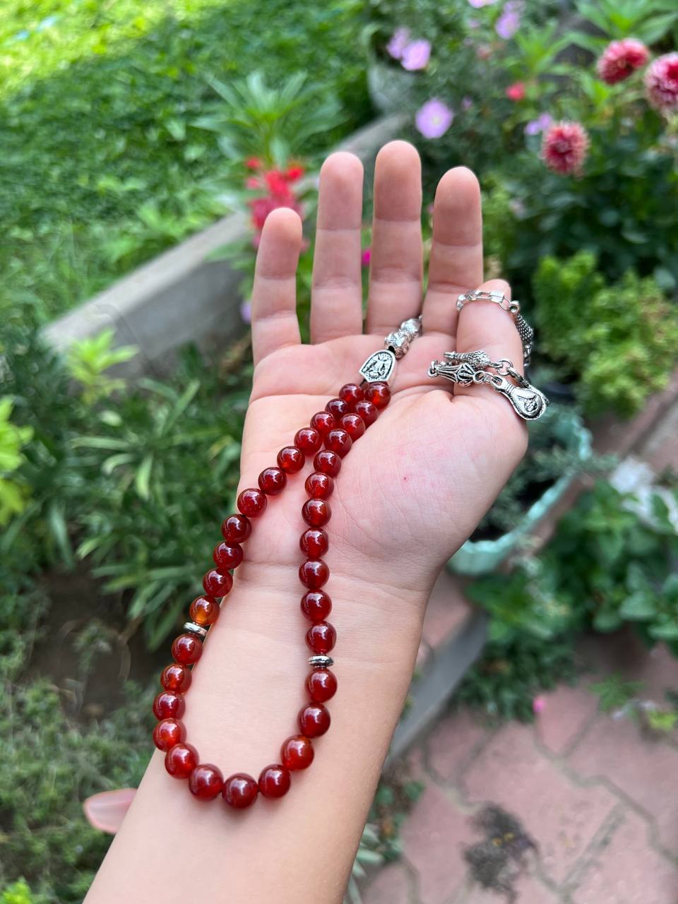 photo_6007928179701956354_y 33'lü Kırmızı Akik Tesbih - Görsel 1