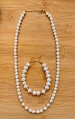 6mm inci kolye ve 10mm inci bileklik seti - Görsel 3