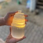 Işıklı selenit taşı(16cm)