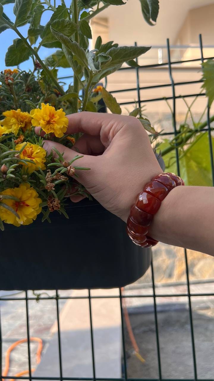 IMG_0472 İri kesim kare akik bileklik - Görsel 1