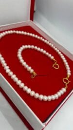Altın takılabilir kilitli 8mm inci set - Görsel 3