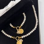 Altın takılabilir kilitli 8mm inci set