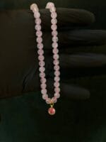 6 mm Pembe kuvars kolye - Görsel 5